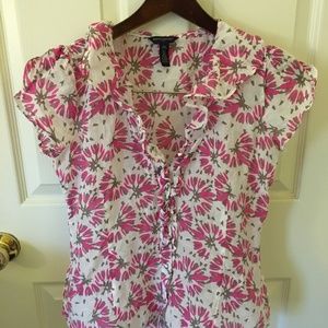 Banana Republic, Floral Blouse, Chiffon, Pink NWOT